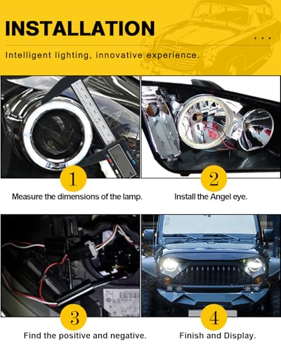 Qasim 1-Pair White 120MM 93SMD COB LED Halo Ring Angel Eyes DRL Led Fog light Warning Light with lampshade Cover 12V 24V - Image 4