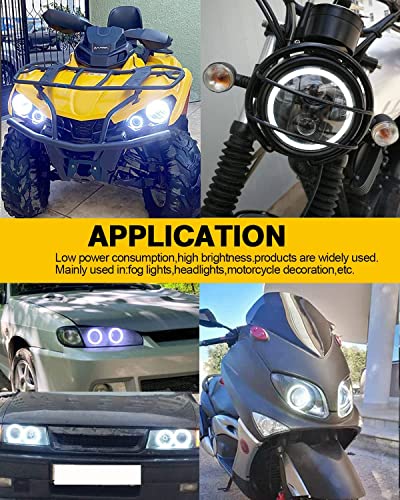 Qasim 1-Pair White 120MM 93SMD COB LED Halo Ring Angel Eyes DRL Led Fog light Warning Light with lampshade Cover 12V 24V - Image 5