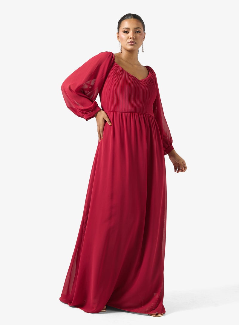 ايلا بلس فستان - بأكمام منتفخة - Image 4