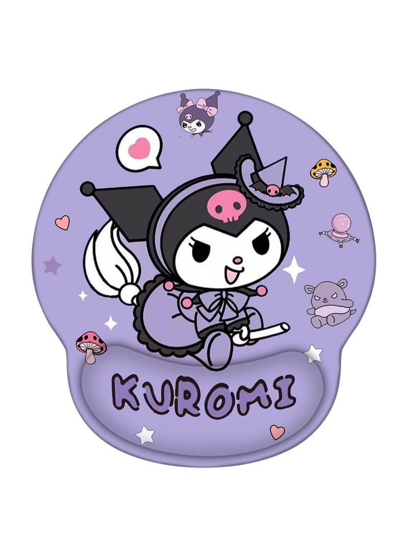 General Cute kuromi mouse pad with wrist rest support, anime desktop accessories, office supplies, ergonomic desk laptop mouse pads  - Image 1