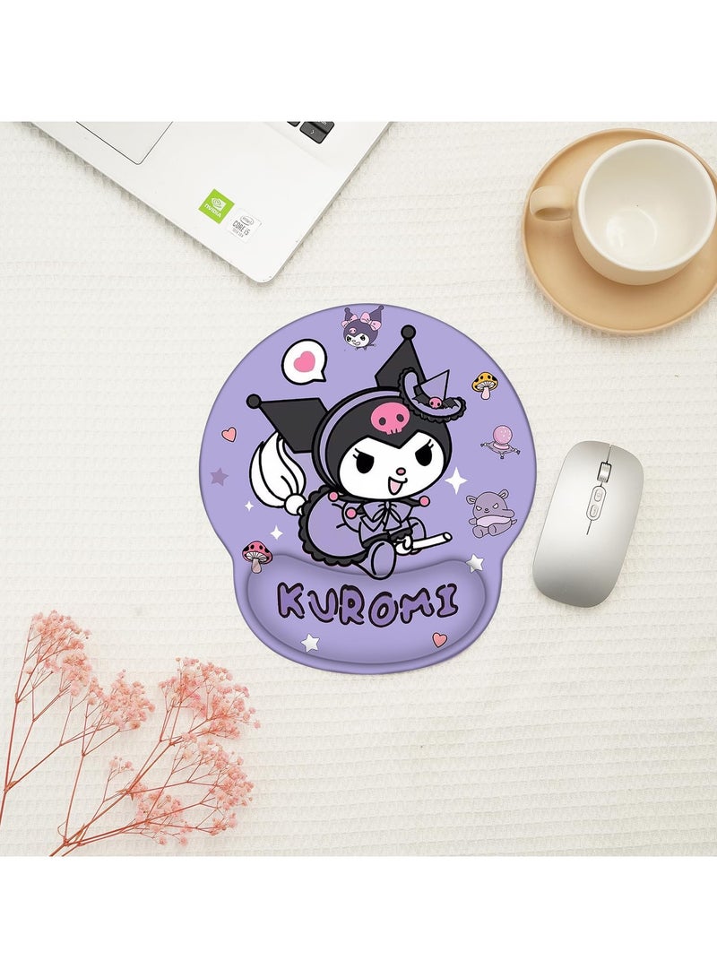 General Cute kuromi mouse pad with wrist rest support, anime desktop accessories, office supplies, ergonomic desk laptop mouse pads  - Image 2