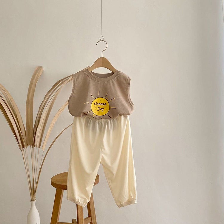Korean Style Children's Wear Children's Summer Sleeveless T-Shirt Boys and Girls Baby's Summer Thin Breathable Children's Printed Vest - Image 4