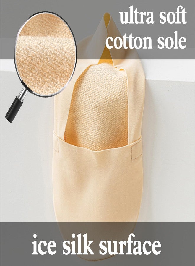 TENNOLA جوارب تينولا النسائية الصيفية الرقيقة غير الظاهرة، 9 أزواج، جوارب داخلية قصيرة من النايلون مانعة للانزلاق، جوارب غير مرئية للأحذية المسطحة واللوفر، متوفرة باللون الأسود والأبيض والبيج، مقاسات من 8 إلى 12 - Image 5