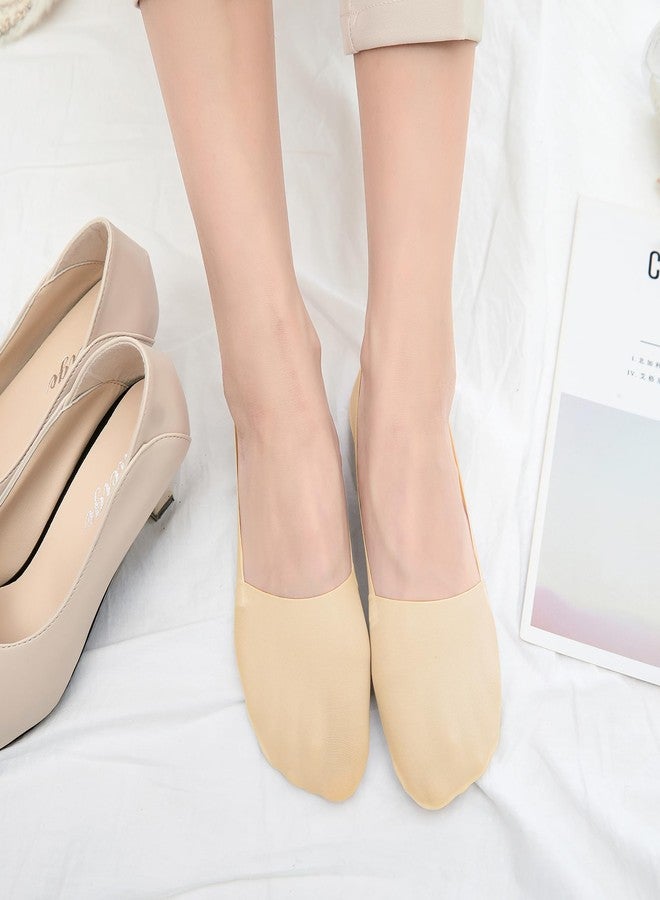 TENNOLA جوارب تينولا النسائية الصيفية الرقيقة غير الظاهرة، 9 أزواج، جوارب داخلية قصيرة من النايلون مانعة للانزلاق، جوارب غير مرئية للأحذية المسطحة واللوفر، متوفرة باللون الأسود والأبيض والبيج، مقاسات من 8 إلى 12 - Image 2