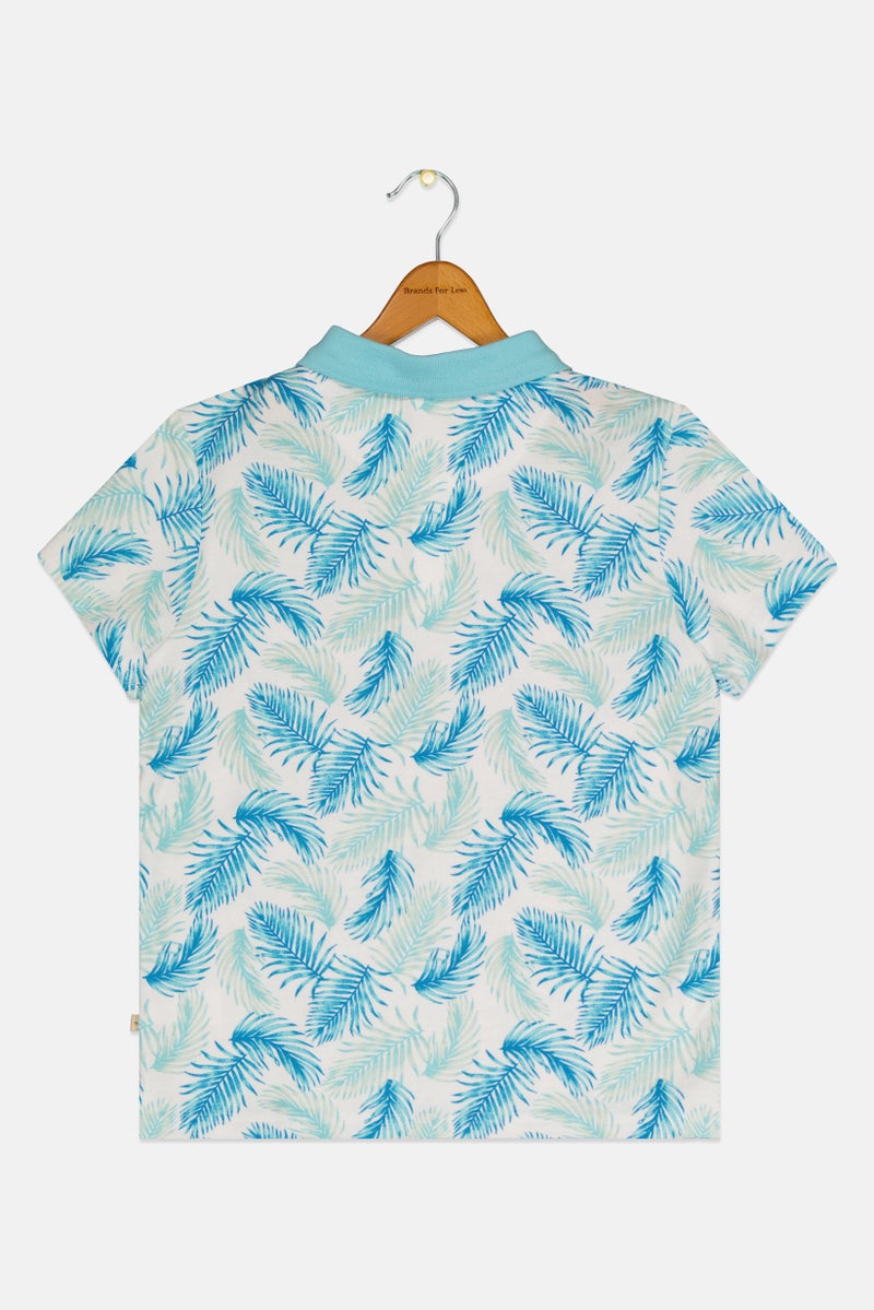 Bearpaw Kids Boy Spread Collar Allover Print Short Sleeve T-Shirt, Multicolor - Image 3