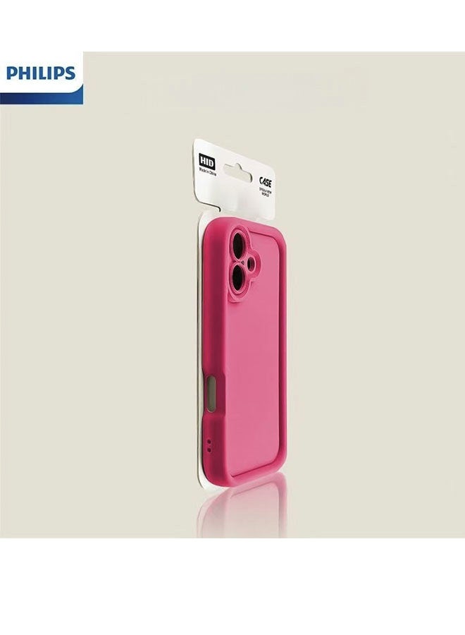Philips Phone case iPhone 17 Liquid Silicone Case for 6.3-Inch ModelsSilky-Smooth Feel With Full-Body ProtectionScratch-Resistant And Shockproof Phone Case With Microfiber Lining Rose red