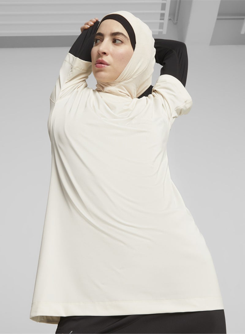 PUMA Modest Womens White Oversized Training T-shirt - Image 1