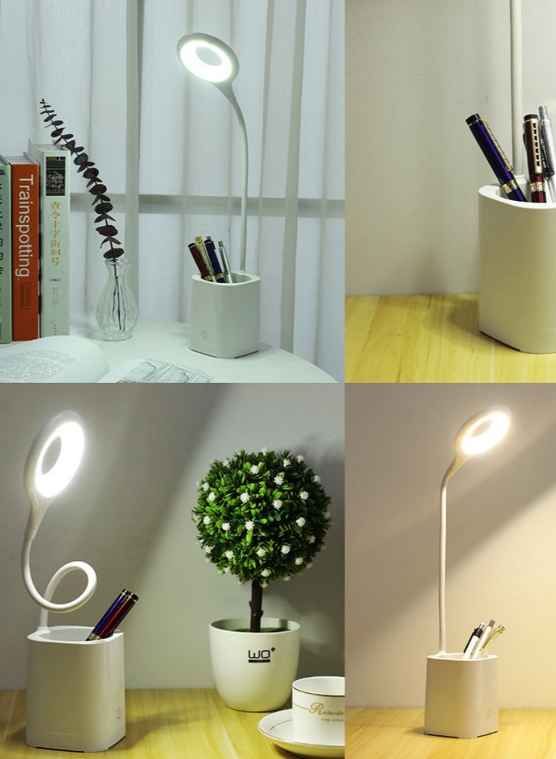 Creative Pen Holder LED Charging Folding Desk  Study Desk Lamp Tri Color Temperature Infinite Dimming 1200mAh