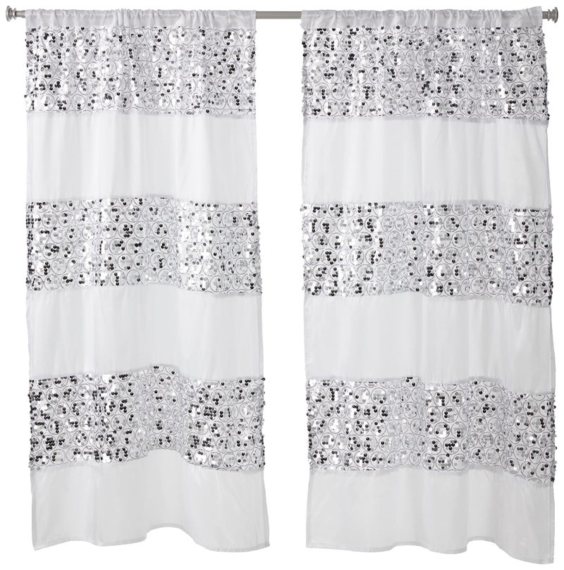 Popular Bath Sinatra White Window Curtain Classic Luxury Window Curtain Contemporary Decor White Color for Shower Unique Design Stylish Bathroom Window Curtain Decor Bling Mosaic - Image 2