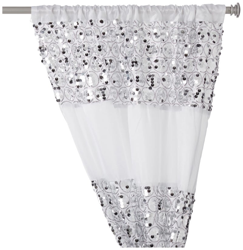 Popular Bath Sinatra White Window Curtain Classic Luxury Window Curtain Contemporary Decor White Color for Shower Unique Design Stylish Bathroom Window Curtain Decor Bling Mosaic - Image 3