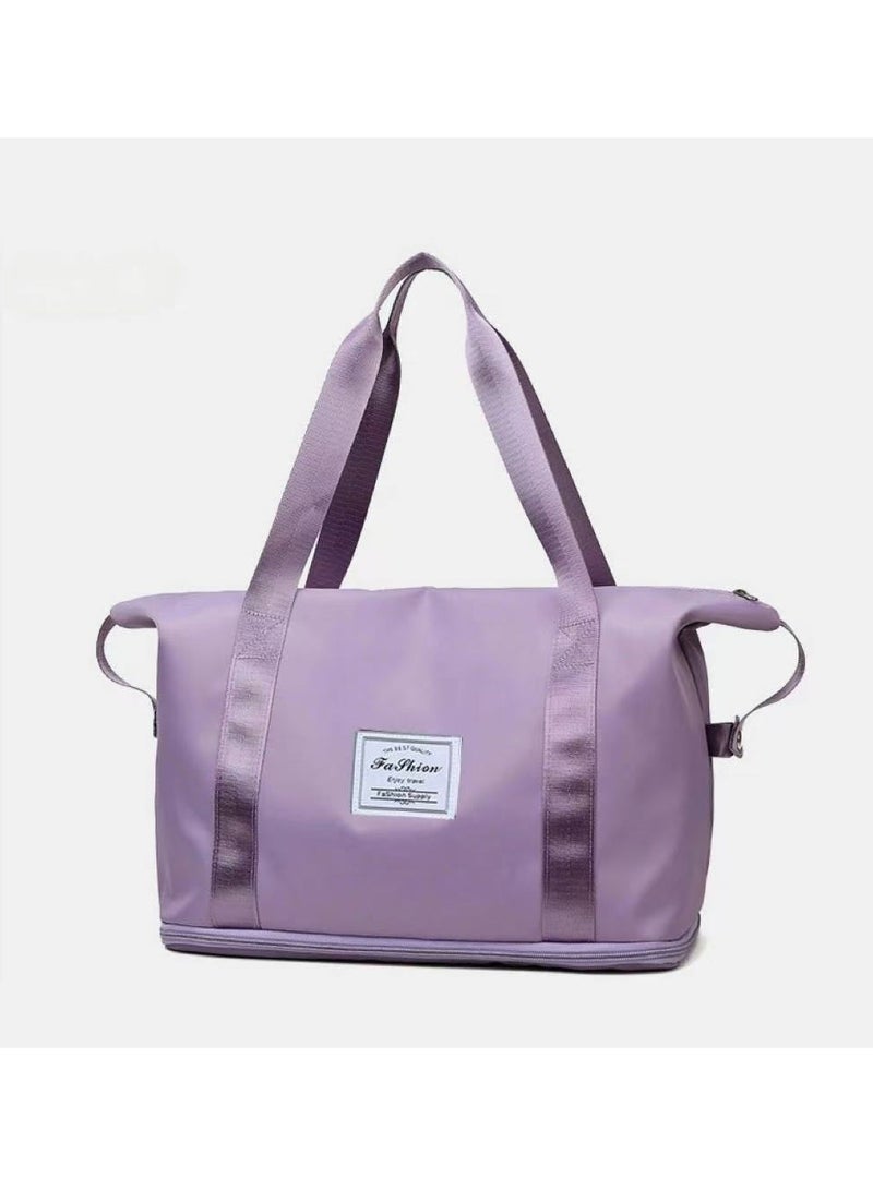 Travel Duffel Bag Sport Gym Bag Waterproof Yoga Bag Shoulder Weekender Bag With Pull Rod Cover Tote Bags for Women Men(Purple; ) ﻿ - Image 1