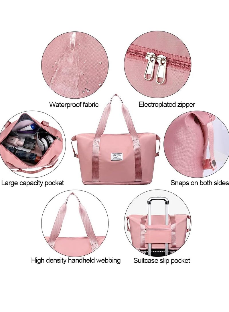 Travel Duffel Bag Sport Gym Bag Waterproof Yoga Bag Shoulder Weekender Bag With Pull Rod Cover Tote Bags for Women Men(Purple; ) ﻿ - Image 4