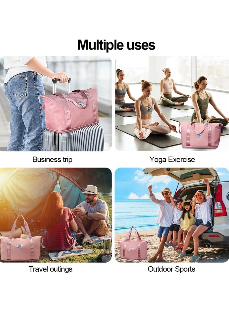 Travel Duffel Bag Sport Gym Bag Waterproof Yoga Bag Shoulder Weekender Bag With Pull Rod Cover Tote Bags for Women Men(Purple; ) ﻿ - Image 5