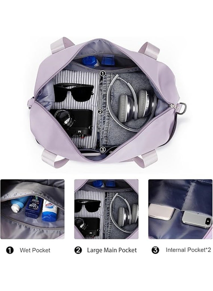 Travel Duffel Bag Sport Gym Bag Waterproof Yoga Bag Shoulder Weekender Bag With Pull Rod Cover Tote Bags for Women Men(Purple; ) ﻿ - Image 3
