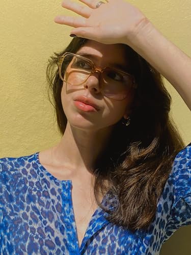 VISOONE Oversized Blue Light Blocking Glasses with Chic Square TR90 Frame and Metal Temple for Women Men REMY - Image 2