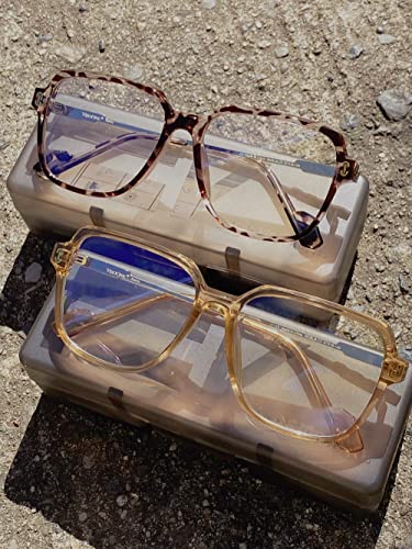 VISOONE Oversized Blue Light Blocking Glasses with Chic Square TR90 Frame and Metal Temple for Women Men REMY - Image 5