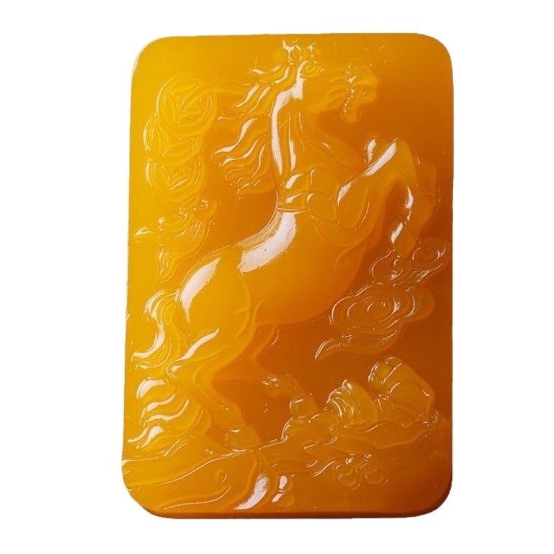 Qi Ta Xinjiang & Outer Mongolia Jade Zodiac Horse Pendant - Yellow Jade, Wealth on the Go, Unisex Jade Pendant - Image 5