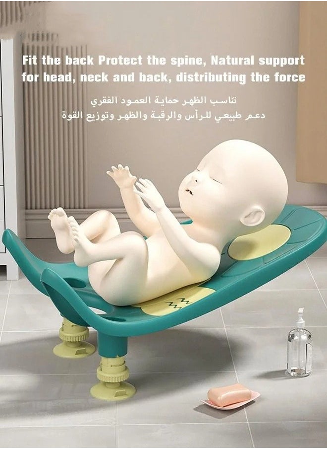 ميكسد كرسي حمام للأطفال، سهل التنظيف لمؤخرة الطفل، حوض غسيل مؤخرة الطفل مع 4 أوضاع استلقاء، آمن ومريح، مقعد غسيل سريع للأطفال من سن 0 إلى 12 شهرًا  - Image 4