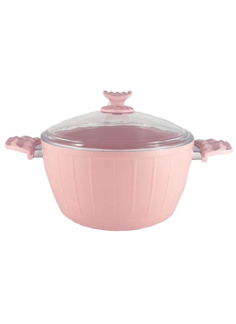 Homemaker 9-Piece Farah Cookware Set - Tempered Glass Lids - 3 Deep Pots - 1 Low Pot - 1 Frypan - Non-Stick Ceramic Surface - PFOA Free - Pink  - Image 5