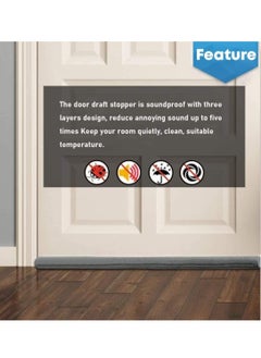 Beauenty Door Draft Stopper for Bottom of Doors Under Door Draft Noise Blocker Gap Stoppers Door Draft Guard for Bottom of Doors Adjustable Door Sweep Draft Seal Home Essentials Gadgets （Grey）  - Image 4