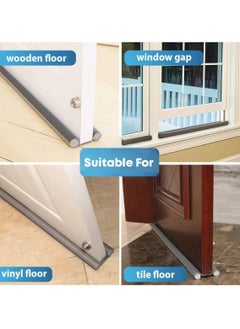 Beauenty Door Draft Stopper for Bottom of Doors Under Door Draft Noise Blocker Gap Stoppers Door Draft Guard for Bottom of Doors Adjustable Door Sweep Draft Seal Home Essentials Gadgets （Grey）  - Image 5