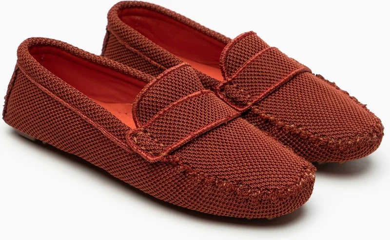 Nişantaşı Shoes Astoria Tile Knitwear Inner Leather Flat Sole Women's Flat Shoes