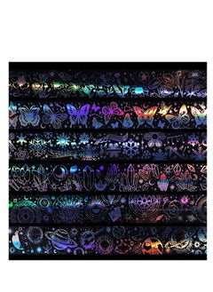 SYOSI Vintage Holographic Glitter PET Tape Shiny Butterfly Flowers Astronomy Resin Stickers Waterproof Transparent Shiny Tapes for DIY Art Craft Bullet Junk Journal Planner Scrapbooking Supplies 6 Rolls  - Image 2