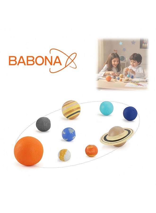 BABONA Solar System Model 9 Planet Figures Set Astronomy Educational Toy for Kids STEM Learning Space Science Playset School Project Gift - Image 1