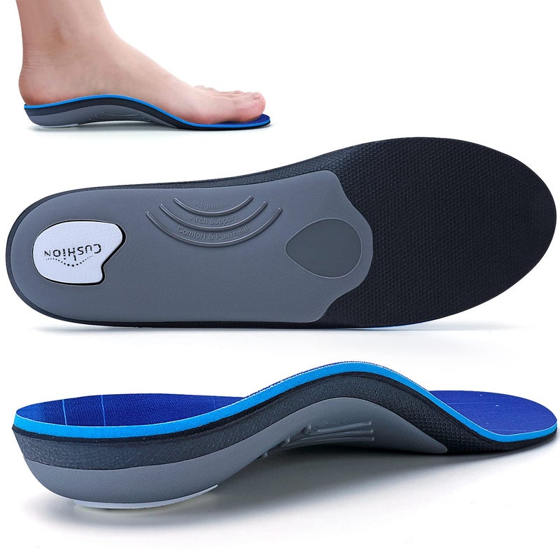 walkomfy Walkomfy Heavy Duty Support Pain Relief Orthotics 210 lbs Plantar Fasciitis High Arch Support Insoles for Men Women Flat Feet Orthotic Insert Work Boot Shoe Insole Absorb Shock with Every Step 