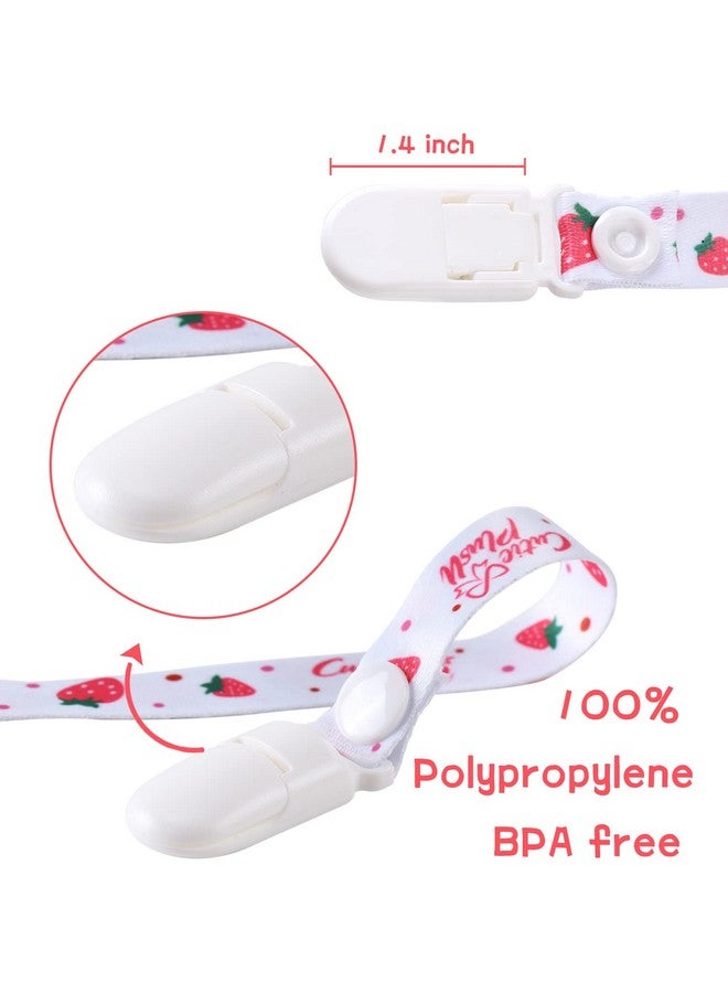 CutiePlusU Adult Size Pacifier Clips 3 Packstrawberries Cherries And Peaches - Image 4