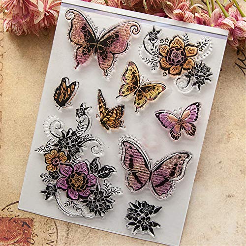 Arrietty Different Butterfly Flowers Butterflies Clear Stamp Rubber Clear Stamp/Seal Scrapbook/Photo Album Decorative Card Making Clear Stamps - Image 3