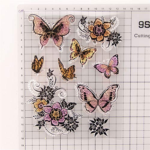 Arrietty Different Butterfly Flowers Butterflies Clear Stamp Rubber Clear Stamp/Seal Scrapbook/Photo Album Decorative Card Making Clear Stamps - Image 2