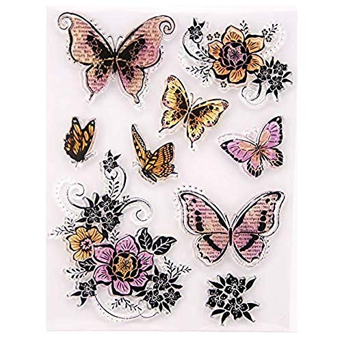 Arrietty Different Butterfly Flowers Butterflies Clear Stamp Rubber Clear Stamp/Seal Scrapbook/Photo Album Decorative Card Making Clear Stamps - Image 4