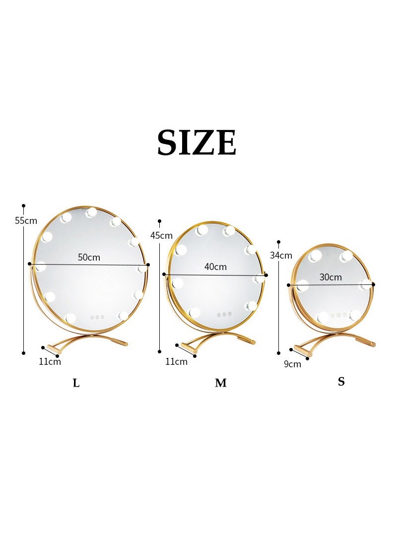 Arabest Makeup Mirror Makeup Vanity Mirror with Lights, Touchscreen Dimmable LED Light for Bedroom Table Top Dressing Table (Gold)  - Image 4