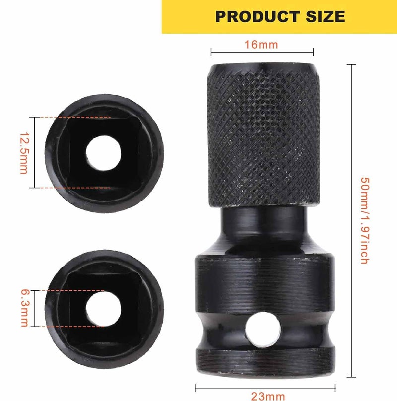 UPTODATETOOLS 4PCS 12Inch Square Drive to 14Inch Hex Female Socket Adapter Converter Chuck Adapter Quick Change Impact Adapter for Air and Electric Wrench - Image 5