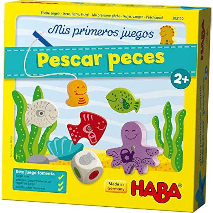 HABA First Fish Fish-ESP (303110), exciting Fishing with Colorful Figures, Educational Game and Wooden Toys, from 2 years - Image 1