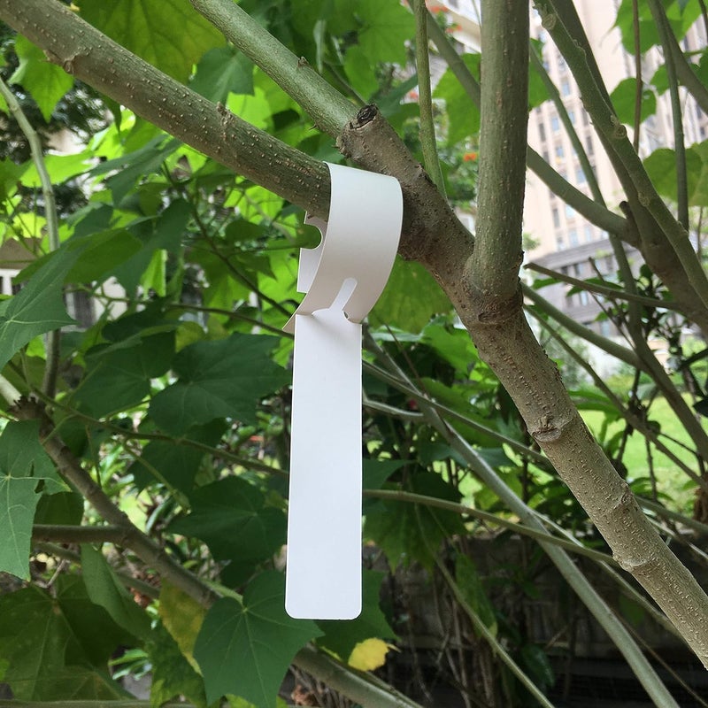 Mihey 200 Pcs White Plastic Plant Tags with a Marker Pen Wrap Around Hanging Tree Tags Nursery Garden Labels Waterproof Nursery Garden Stakes 2x20cm  - Image 5