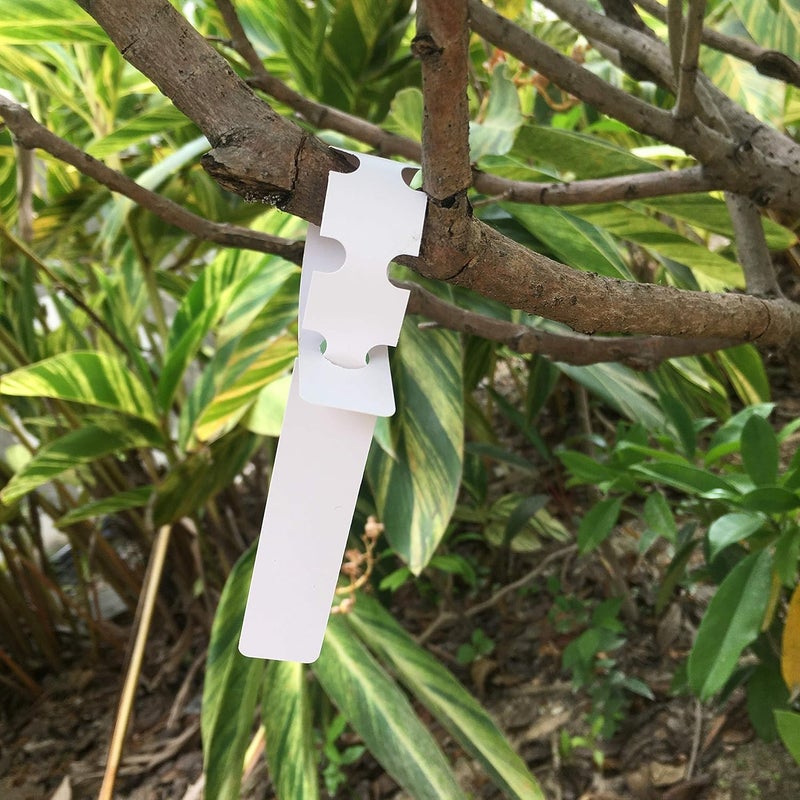Mihey 200 Pcs White Plastic Plant Tags with a Marker Pen Wrap Around Hanging Tree Tags Nursery Garden Labels Waterproof Nursery Garden Stakes 2x20cm  - Image 4