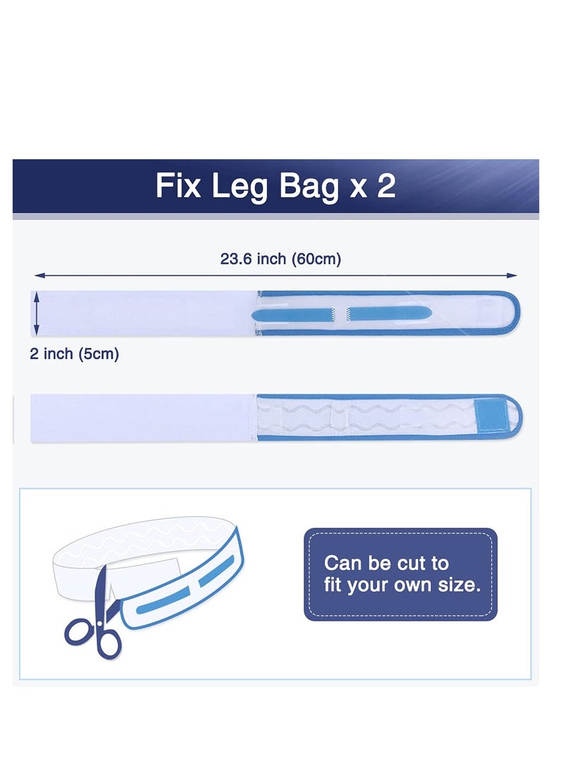 Catheter Leg Bag Holder – Foley Catheter Stabilization Device – Urine Drainage Bag Support – Fix Straps with Soft Elastic Fabric – Anti Slip – Urinary Catheter Holder for Men & Women – Medical Catheter Accessories – Pack of 2 - Image 2