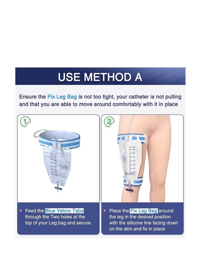 Catheter Leg Bag Holder – Foley Catheter Stabilization Device – Urine Drainage Bag Support – Fix Straps with Soft Elastic Fabric – Anti Slip – Urinary Catheter Holder for Men & Women – Medical Catheter Accessories – Pack of 2 - Image 5