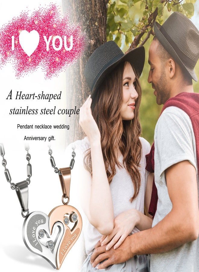 Cupimatch 2PCS Couple Necklace Best Friend Friendship Matching Necklaces for BFF Gifts Him Her Couple - Image 5