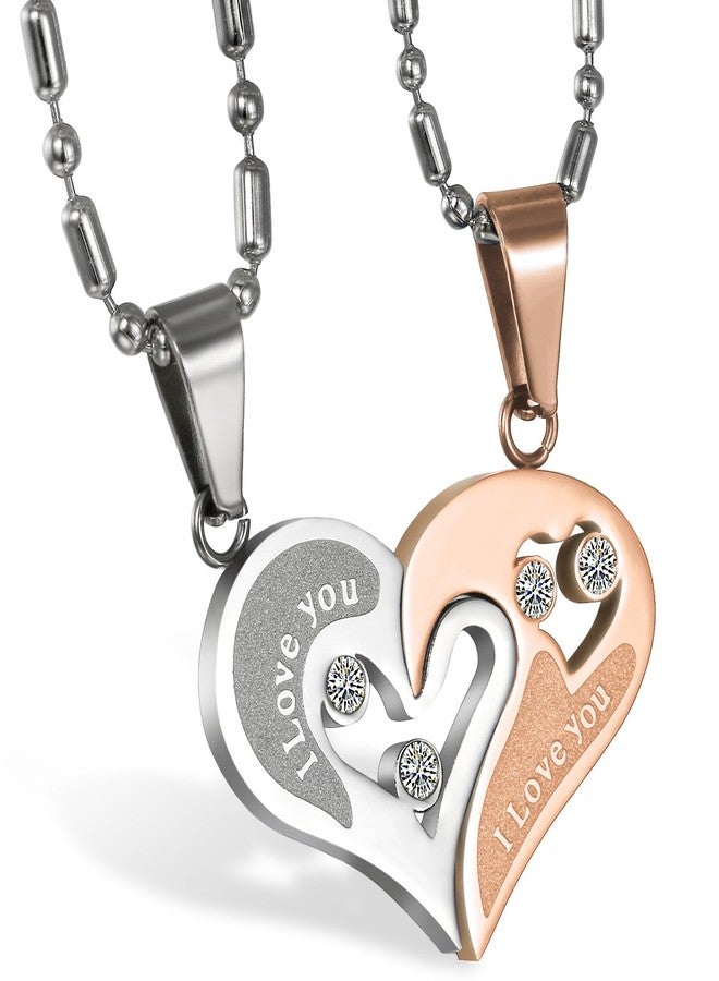 Cupimatch 2PCS Couple Necklace Best Friend Friendship Matching Necklaces for BFF Gifts Him Her Couple - Image 1