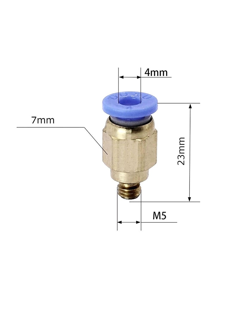 CRAFTSFY CRAFTSFY Pneumatic Coupler Air Connectors PC4M5 Thread 4MM Straight Fitting For PTFE Tube 3D Printer M5X 4 Pneumatic Push Type Hose Tube Fitting Adapter Connector Push Fittings Pneumatic M5X 4 MM 2pc  - Image 2