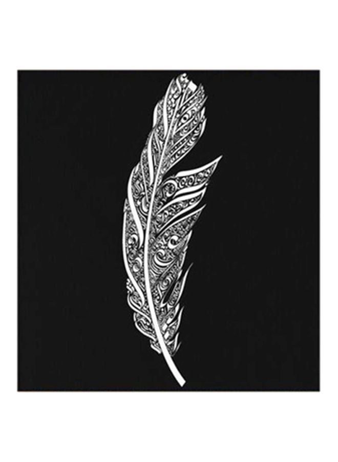 RYN Feather MDF Wall Art Black/White 30x0.5x30cm - Image 2