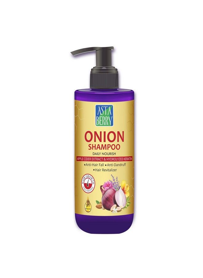 Astaberry Onion Shampoo For Hair Growth 300Ml Antihair Fall Shampoo; Keeps Dryness Away; Anti Dandruff & Anti Revitalizer; Goodness Of 21 Herbal Extract & Essentials Oils - Image 2