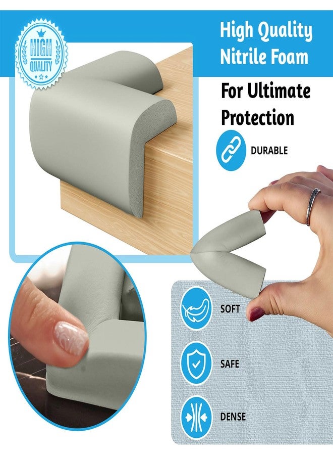 SYGA Baby Proofing Corner Guards Thick Foam Edge Protectors with 3M Adhesive, Child Safety Bumpers for Table & Desk Corners, Non-Toxic, BPA Free Furniture Corner Cushions (10, Grey) - Image 5