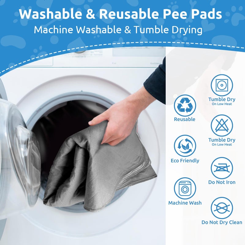 CoolShields Washable Reusable Dog Pee Pads, 34"x52" Absorbent & Waterproof Puppy Training Pad for Crate, Playpen & Carpet, Large Potty Pads for Dogs, Cats & Small Pets - Image 3