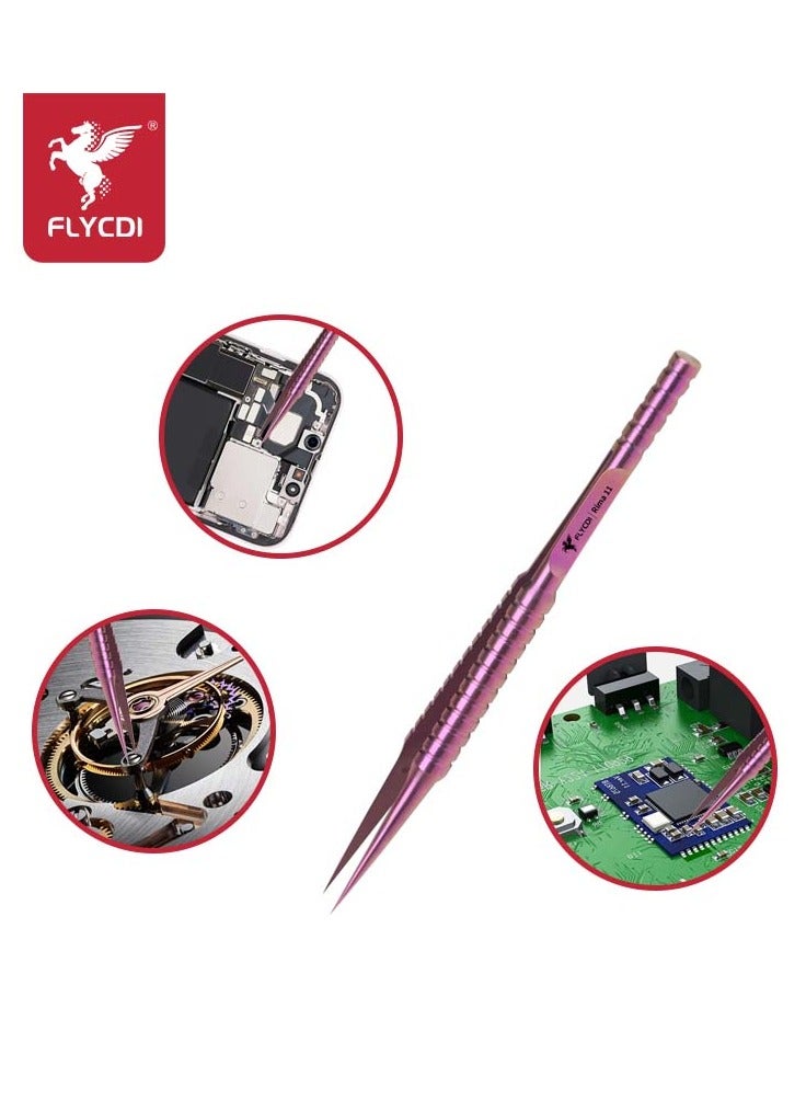 flycdi High-Precision Titanium Alloy Straight Tip Jumper Tweezers - Image 2