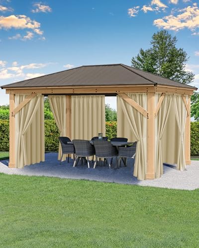 HolidayIdeas Outdoor Patio Curtains Waterproof with Rod Pocket 6 Pcs 54x84 Inch- Protect Privacy & Weatherproof Balcony Outdoor Curtains for Apartments,Porch, Pergola, Sliding Glass Door, Cream - Image 1