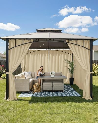 HolidayIdeas Outdoor Patio Curtains Waterproof with Rod Pocket 6 Pcs 54x84 Inch- Protect Privacy & Weatherproof Balcony Outdoor Curtains for Apartments,Porch, Pergola, Sliding Glass Door, Cream - Image 2
